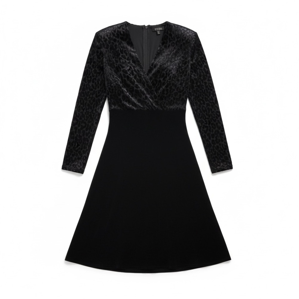 VTG 80s KC Spencer Mini Dress Women Small Black Velvet Cocktail Retro
